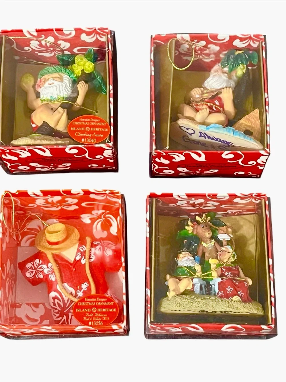 Island Heritage Hand Painted Christmas Ornaments(4)
